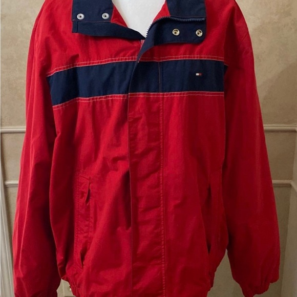 Tommy Hilfiger XL Mens Jacket Red & Navy Blue - Picture 6 of 8